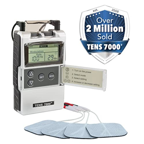 TENS 7000 Digital TENS Unit with Accessories for Back Pain Relief, General Pain Relief, Neck Pain, Sciatica Pain Relief, Nerve Pain Relief