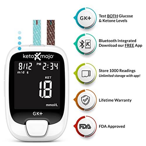 GK+ Bluetooth Glucose and Ketone Testing Kit | Keto Mojo