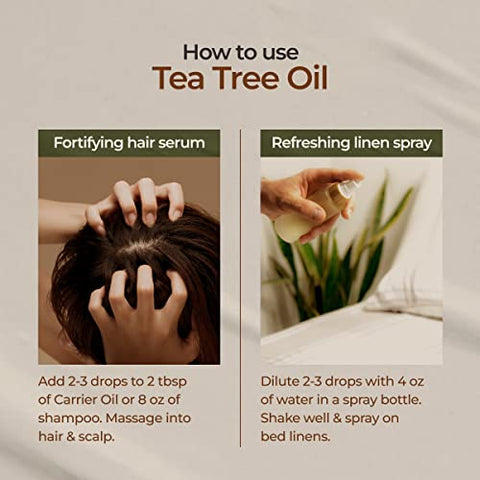 Pure Australian Tea Tree Oil for Skin, Hair, Face & Toenails