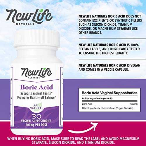 NewLife Naturals Medical Grade Boric Acid Vaginal Suppositories