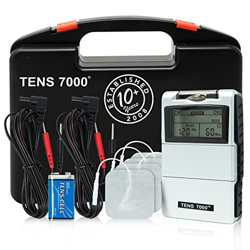 TENS 7000 Digital TENS Unit with Accessories for Back Pain Relief, General Pain Relief, Neck Pain, Sciatica Pain Relief, Nerve Pain Relief