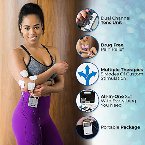 TENS 7000 Digital TENS Unit with Accessories for Back Pain Relief