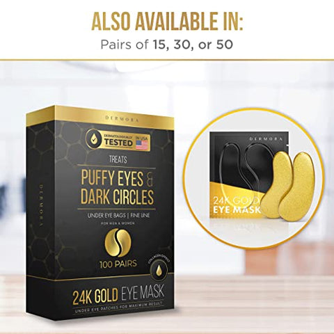Puffy Eyes and Dark Circles Treatments. 20 Pairs of 24K Gold Eye Mask.