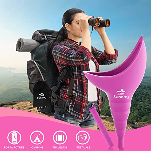 Female Urination Device, Female Urinal Silicone Funnel Urine Cups Portable  Urinal for Women Standing Up to Pee Funnel Reusable Women Pee Funnel,  Outdoor, Activities, Camping (Fuchsia) Purple