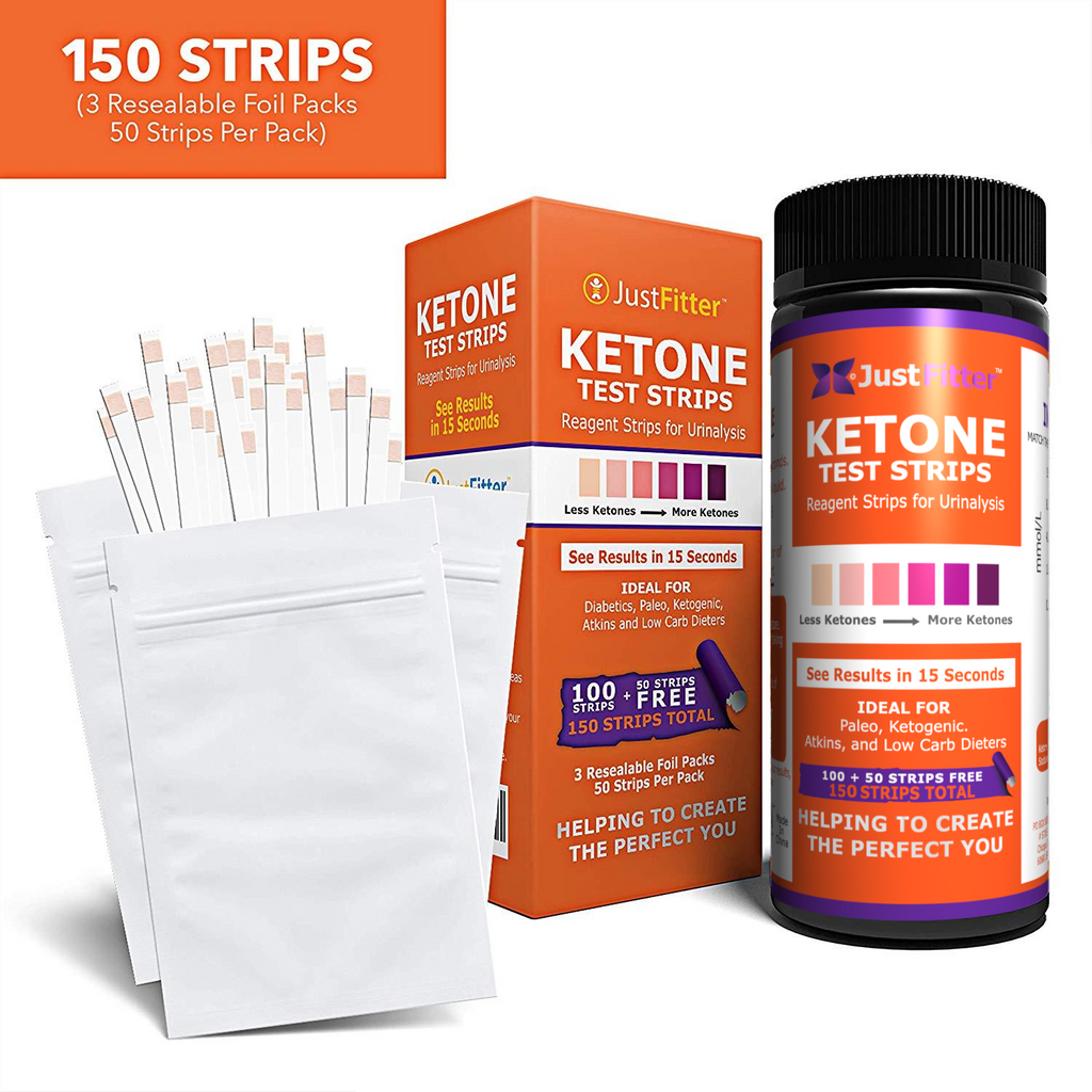 Keto Test Strips. 150 Strips in 3 Resealable Foil Packs. Just Fitter